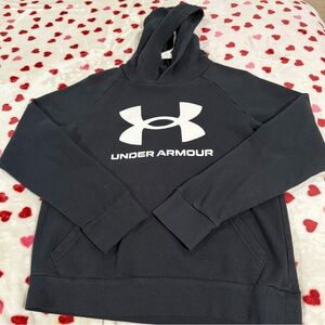 Under Armour Black Hoodie with White Logo! Youth Large! Great Condition